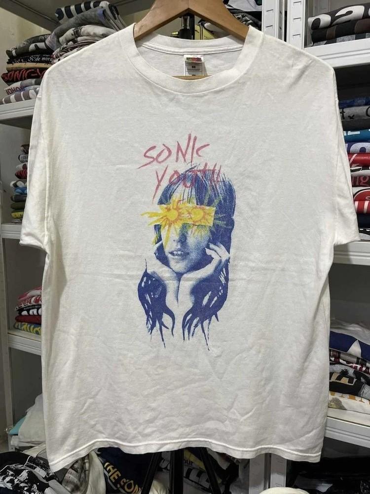 90-е Sonic Youth Белый Цвет Репринт Подарок Футболка для Фанатов Мужская Женская Унисекс Футболка