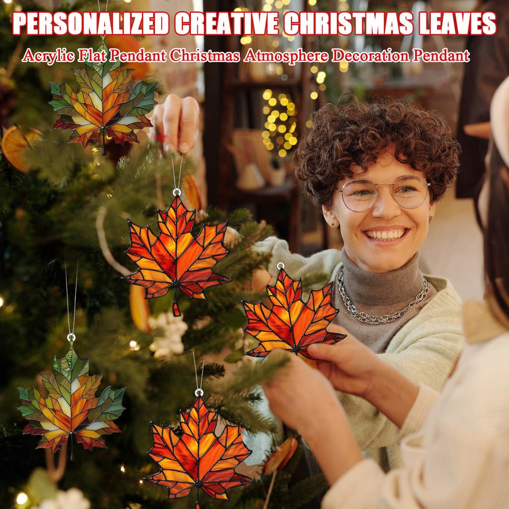 2D Персонализированный Креативный Рождественский Лист Акриловая Плоская Подвеска Украшение Подвеска для Рождественской Атмосферы