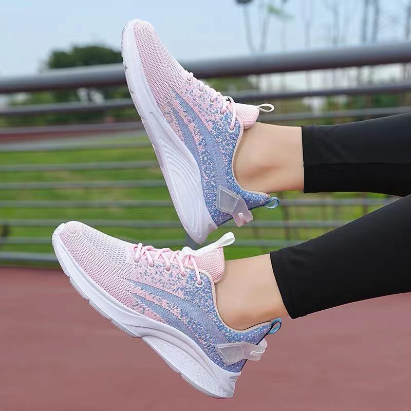 Легкие женские кроссовки Fly-knit для бега — дышащие, модные, идеально подходят для весны и осени, отлично подойдут для учениц средней школы и путешествий.
