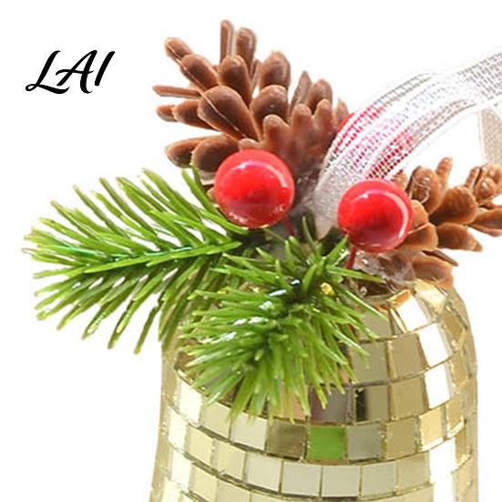 Holiday Party Supplies Christmas Disco Mirror Bell Decoration Reflective Xmas Hanging Ornament Retro Decorative Bells Tree Pendant for Decor