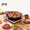 Korean Style BBQ Grill Pan for Stove Top Non-stick Round Frying Pan with Handles Pancake Griddle Pan for Indoor Cooking