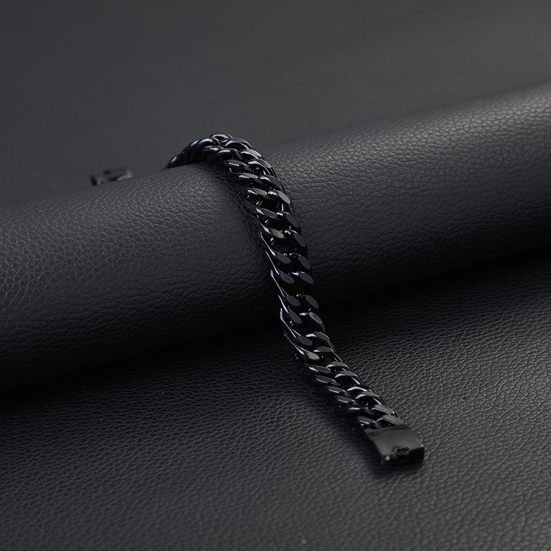 18K Gold Plated Bold Men's Double Buckle Bracelet - European & American Style