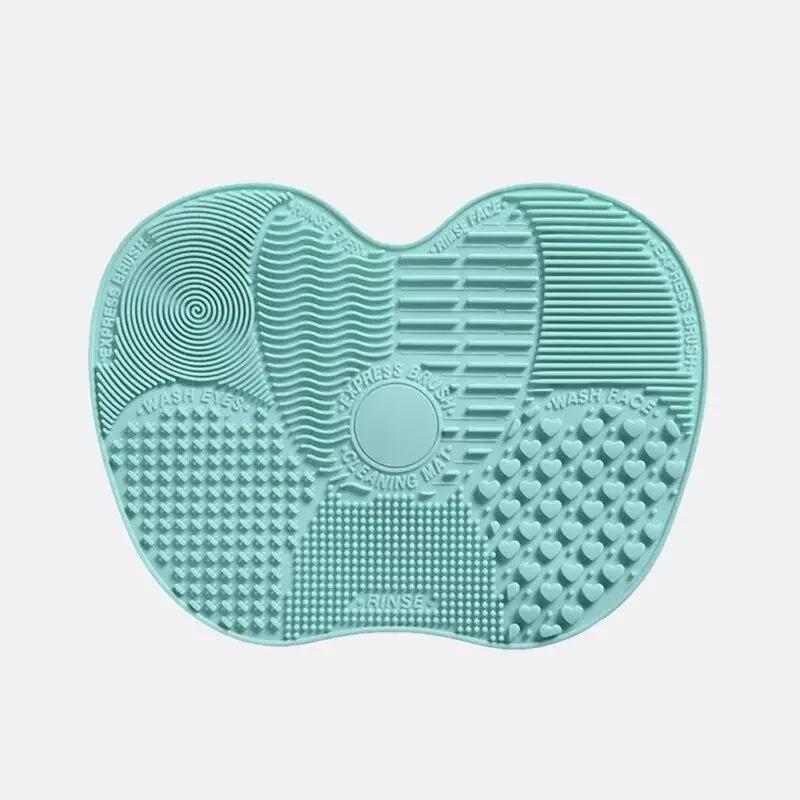 Multi Colored Silicone Makeup Brush Cleaning Pad Apple Shaped Suction Cup Beauty Brush Cleaning Pad Beauty Tool Cleaning Pads