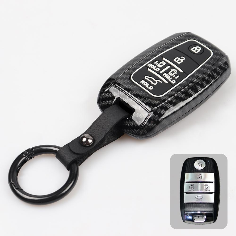 Для Kia Sedona Grand Carnival 2015 2016 2017 2018 Stonic Forte Niro Soul Sorento ABS карбоновый чехол для автомобильного ключа