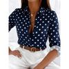 European and American Style Classic Polka Dot Print Shirt, European and American Style Lapel Top