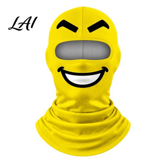 Digital Print Mask Funny Expression Balaclava Ski Mask Windproof Face with Dust Proof Cycling Neck Gaiter Winter Full Hood for Skiing Snowboarding