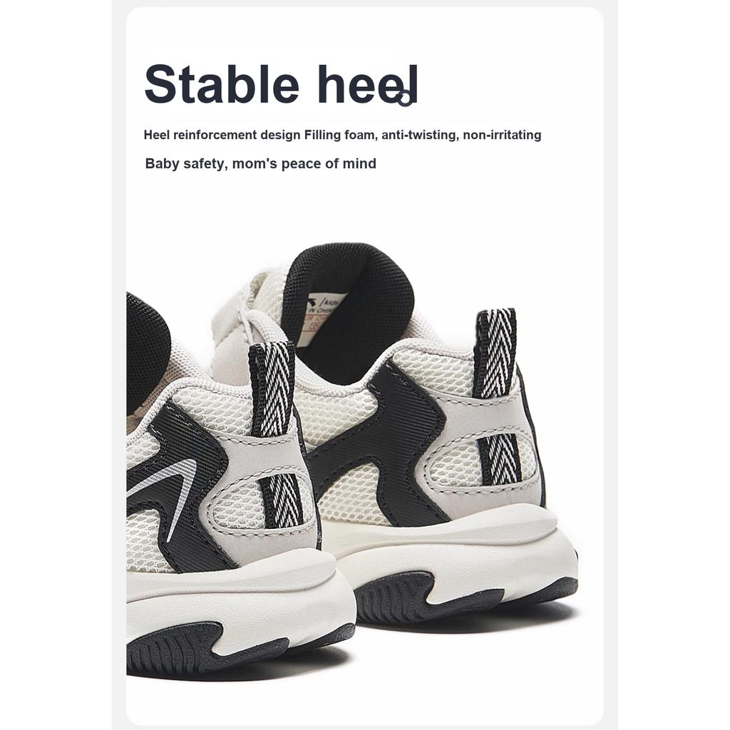 Anta Kids Synthetic Leather Comfortable Non-Slip Anti-Kick Wear-Resistant Low-Top Walking Shoes Baby Shoes White A12430003-1