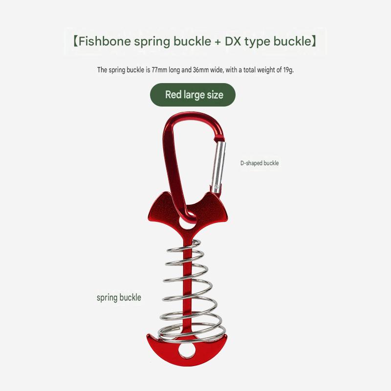Anchor Type Fishbone Spring Fixed Tent Pegs Aluminum Alloy 4mm Thick for Outdoor Camping Deck Plank Road Windproof Rope