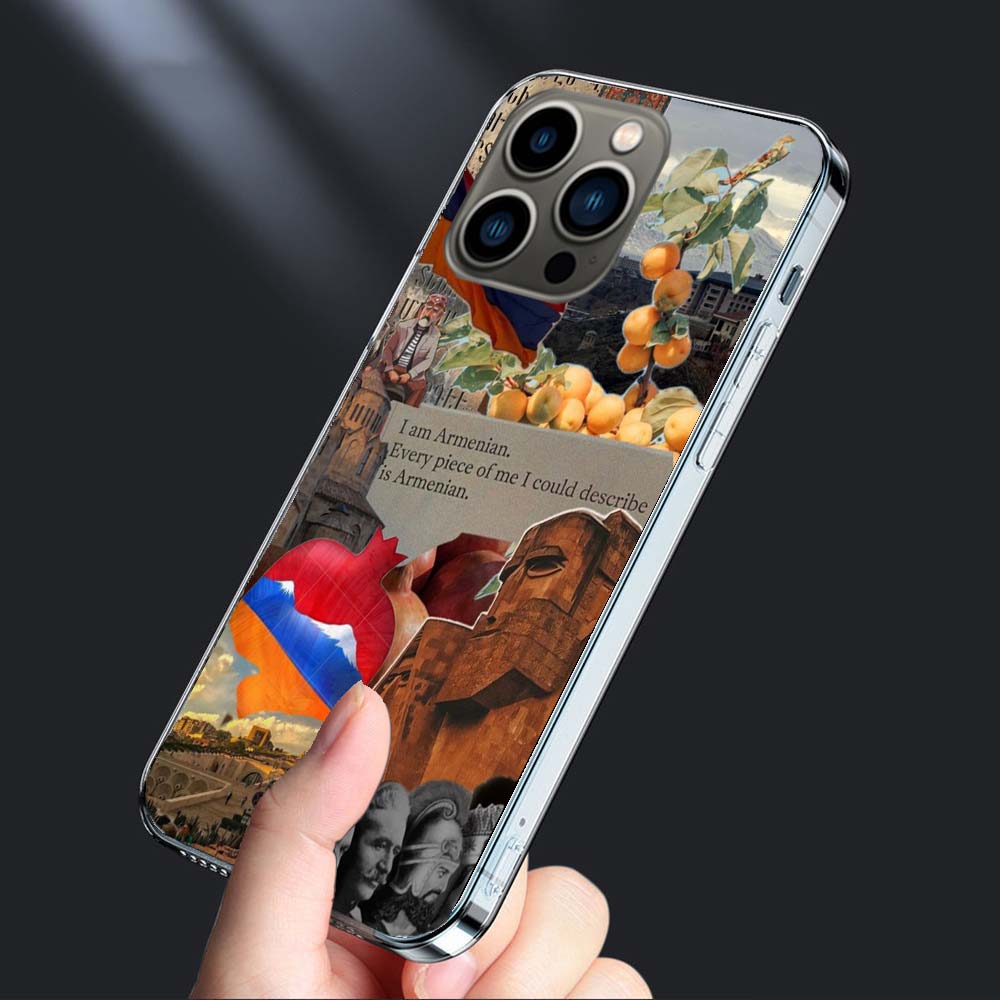 Флаг Армении Паспорт АРТ Чехол для телефона Для iPhone 16E 15 Pro 14 Plus 17E 16 17 Pro Max Air 11 12 13 Mini Ударопрочный Capa Милый C