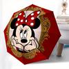 Minnie Mouse,Classic Portrait Themed Automatic Opening and Closing Folding Umbrella, Reinforced 8 Ribs, Compact Travel Design, Fashionable F