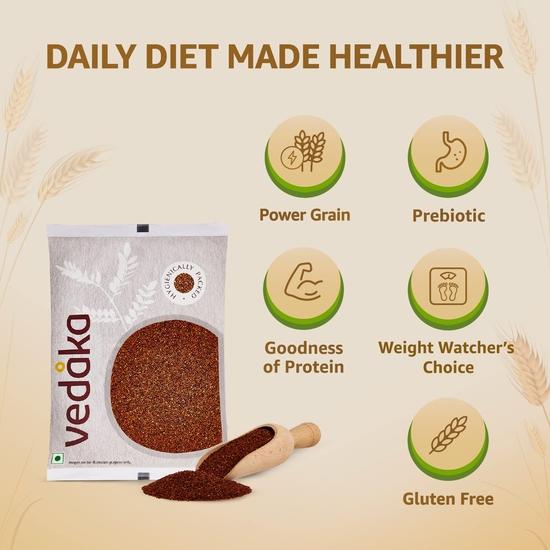 Vedaka Unpolished Finger Millets (Ragi) (Mandua/Kezhvaragu/Mandia/Taidalu/Kodra/Ragula/Nachni) 1.5 Kg