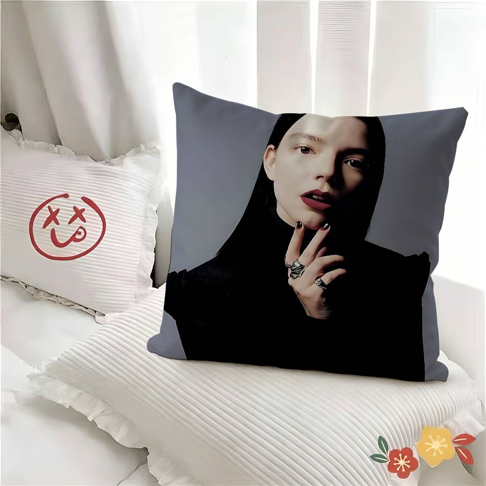 pc Actor AAnya TTaylor JJoy Pillow Case Fashion Square Pillowcase Bedroom Sofa Room Ins Decoration Leisure