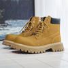 Мода Британский Стиль Мужская Мода Уличная Рабочая Обувь Бренд Натуральная Кожа Нескользящая Толстая Подошва Ботинки 2024 Повседневные Высокие Удобные Ботинки