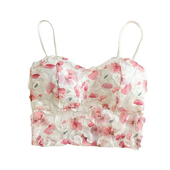 Женский жилет на бретельках, сексуальный топ без рукавов с вышивкой, кружевной спинкой и цветочным узором, топы на бретелях в стиле с подтяжками