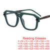 Fashion Square Double Bridges Women Glasses Frame Clear Green Leopard Eyeglasses Men'S Anti-Blue Light Reading Glasses
