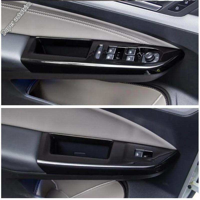LHD Car Door Armrest Window Glass Lift Button Knob Cover Trim Carbon Fiber Accessories For VW Volkswagen Golf 8 MK8 - 2025