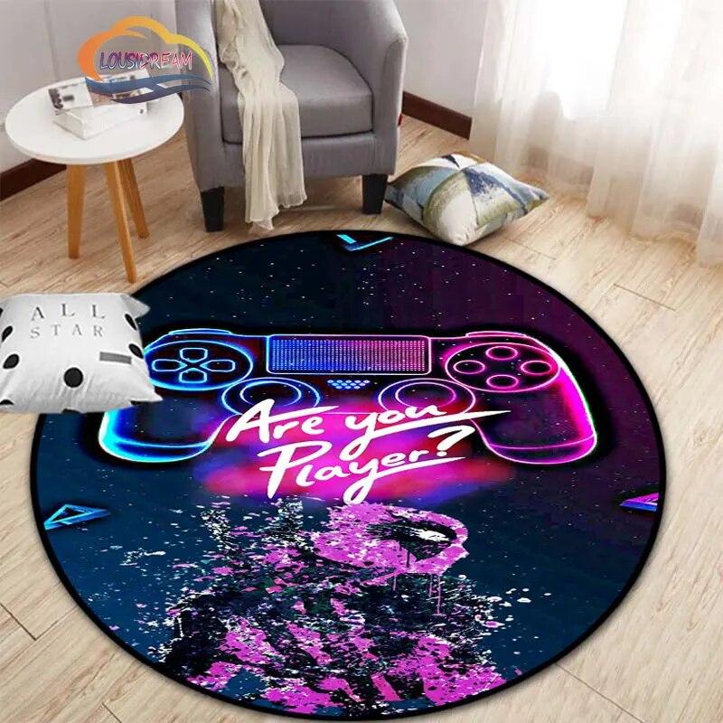 3D игровой контроллер круглый ковер, коврик для гостиной, спальни, детской комнаты, круговая игровая декорация подарок