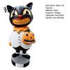 Hand Painted Cat Figurine Black Figurines, Vintage Halloween Ornament with Pumpkin, Small Indoor Outdoor Spooky Ornaments Retro Resin Table Decoration