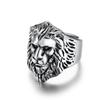 European and American Retro Style Domineering Lion Head Titanium Steel Ring Grassland Male Lion King Mens Ring