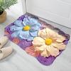Коврик для пола с нескользящим основанием, быстросохнущий материал, 3D цветочный узор, коврик для ванной, ванной комнаты, кухни, прихожей, декор