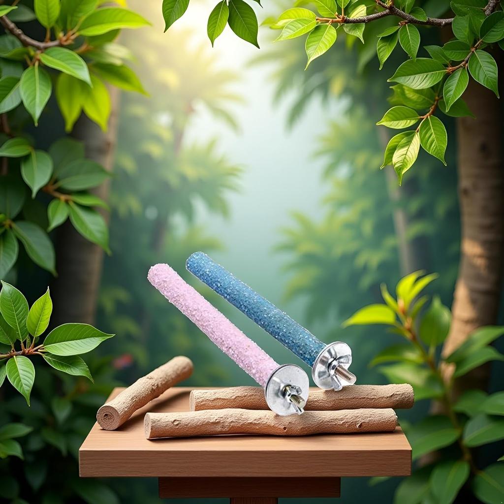 2 шт. Игрушка-жердочка для птиц, Случайная деревянная игрушка-жердочка для птиц, Палочки для стачивания когтей попугаев, Отшлифованная игрушка для клетки для волнистых попугайчиков, зябликов, Игрушки для волнистых попугайчиков, Отшлифованные