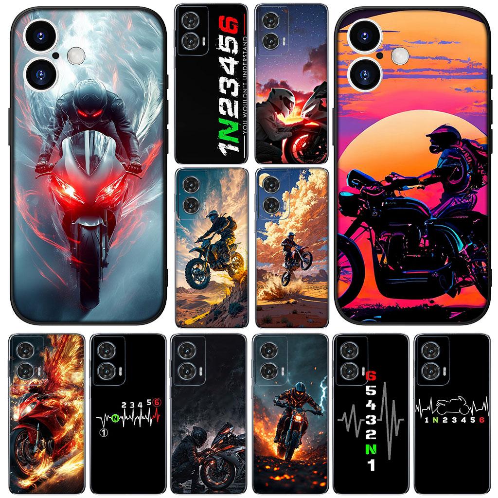 Motorcycle Motorbike 1N23456 for Motorola Moto G86 G57 G67 G54 G24 G15 Power G13 G14 G34 G35 G45 G60 G53 G55 G64 G75 G72 Case