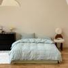 Ins Green Yarn-dyed Plaid Washed Cotton Bed Four-piece Set Pure Cotton Artistic Quilt Cover Sheets
