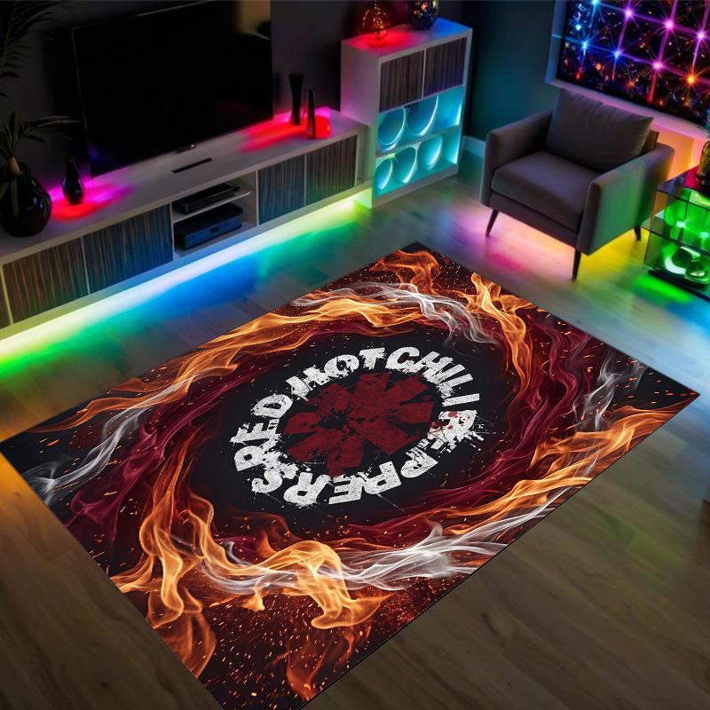 Red Hot Chili Peppers Design Crystal Velvet Carpet Cozy Non?Slip Printed Rug For Bedroom Living Room Entrance