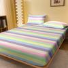 1 Simple Modern Stripe Geometry Printed Matte Fitted Sheet, Bedroom Printed Bed Cover, Bedding (Excluding Pillowcases)