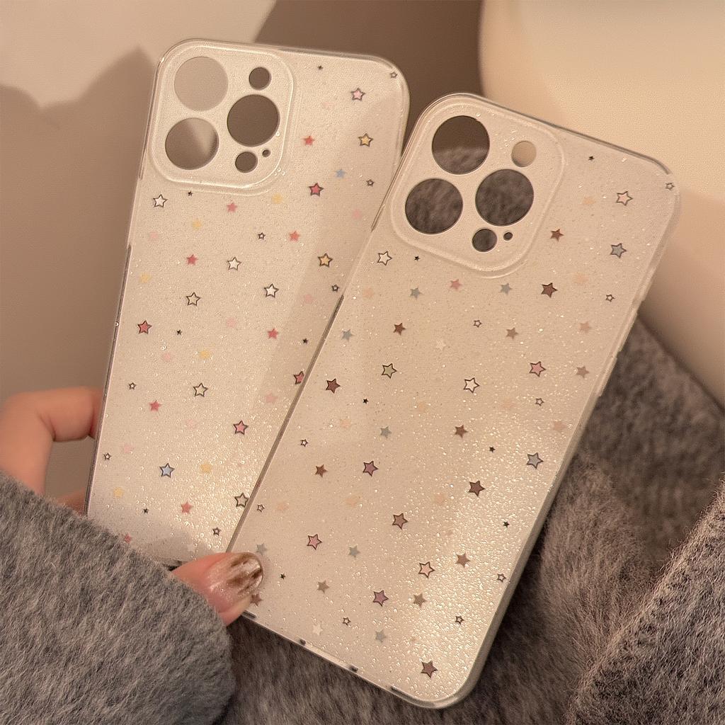 Double Layer Flash Powder Suitable for Apple 16 Mobile Phone Case Full Screen Colorful Stars Iphone15promax Soft Case 14 Niche 11
