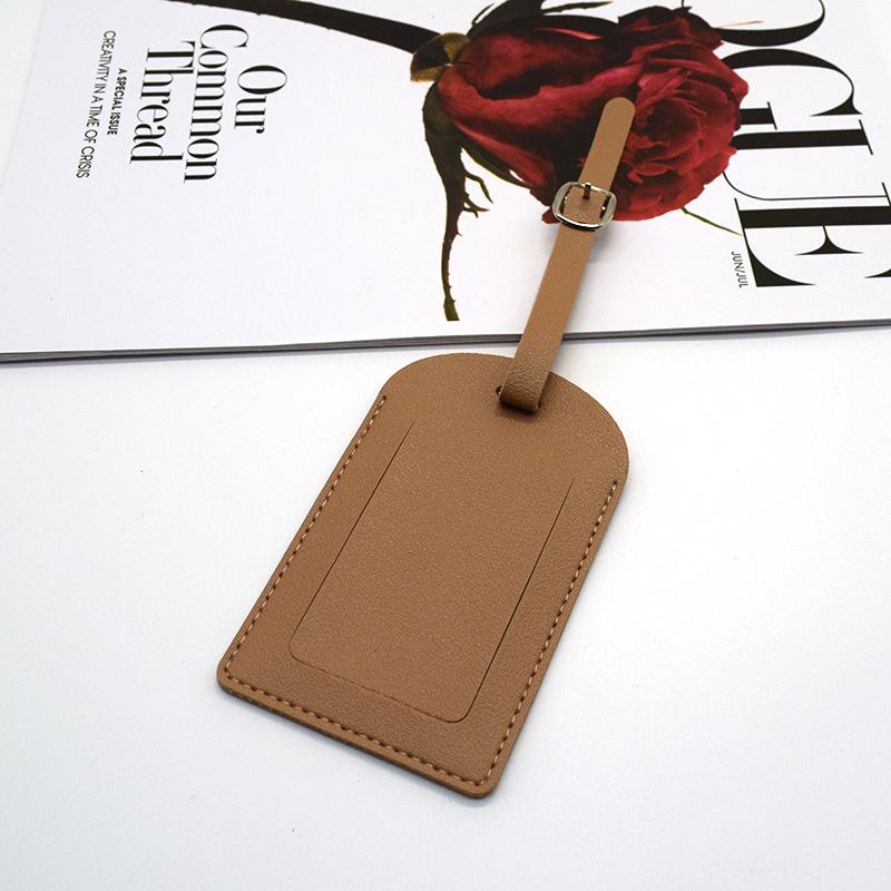 Настраиваемая багажная бирка из ПУ кожи с металлической пряжкой и фирменной бумагой