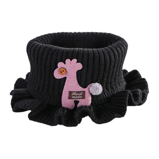 Детский теплый шарф с рисунком из мультфильмов, вязаный зимний шарф с оборками, утолщенный, для мальчиков