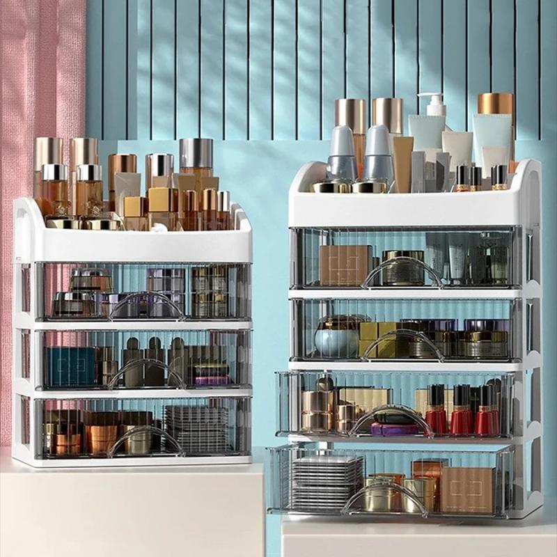 Drawer Jewelry Makeup Storage Box Large Capacity Transparent Makeup Storage Box Multi-layer Multi-functional Desktop Organizer