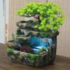 Resin Rockery Waterfall Fountain Indoor Tabletop Zen Garden Fountain Meditation Decor Water Feature Creative Craft Waterfall