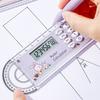 With Protractor Calculator Ruler 3-in-1 Multi-function Ruler Cartoon Ruler  Students Stationery