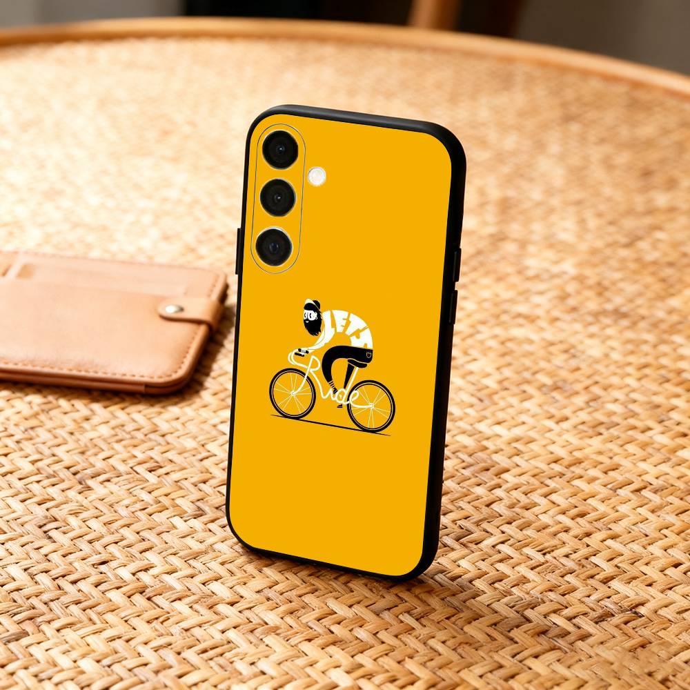 T-Tour De France Bicycle Exercise Phone Case For Samsung A73,72,71,53,52,51,22,91,80, Soft Black Cover