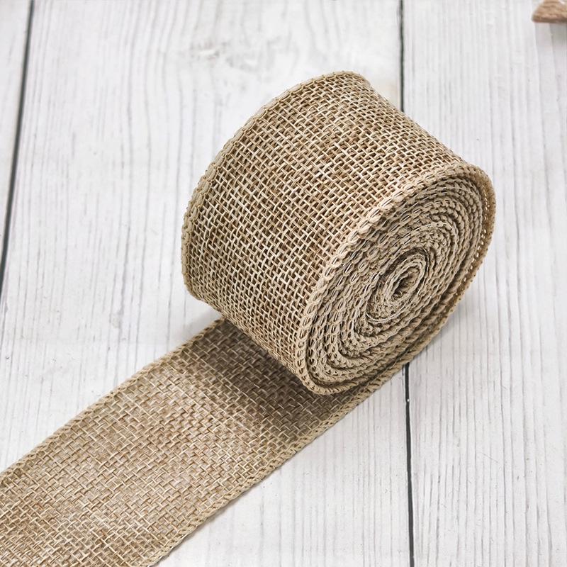 Цветная burlap-лента с кромкой из пеньковой нити, шириной 4 см, для DIY рождественских украшений