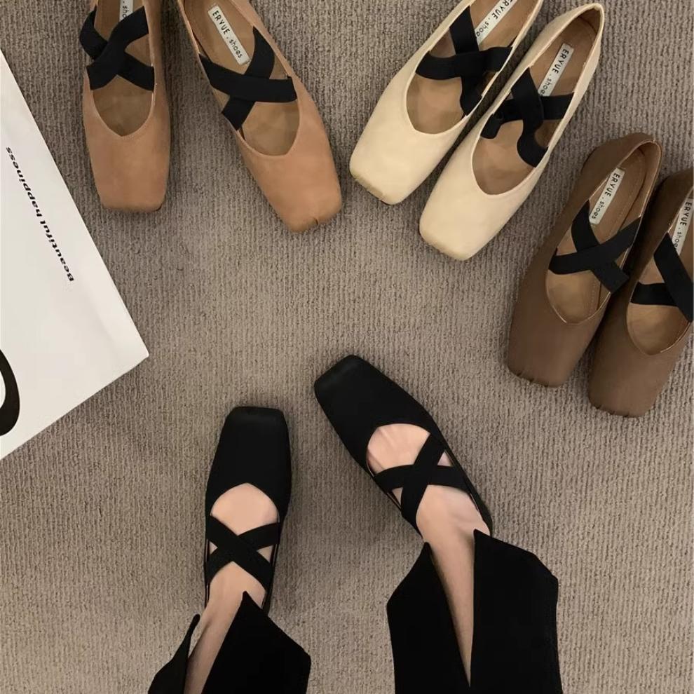 Модная обувь Женская эластичная обувь Мэри Джейн сандалии на плоской подошве в стиле ретро балетки слипоны женские уличные весенние летние осенние туфли