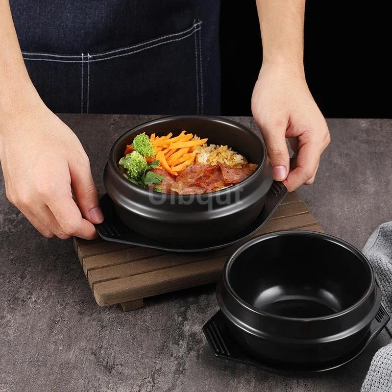 Корейский каменный горшок смешанный рис каменный горшок корейская кухня запеканка высокая температура горшок для риса столовая посуда горшки для приготовления суповой горшок