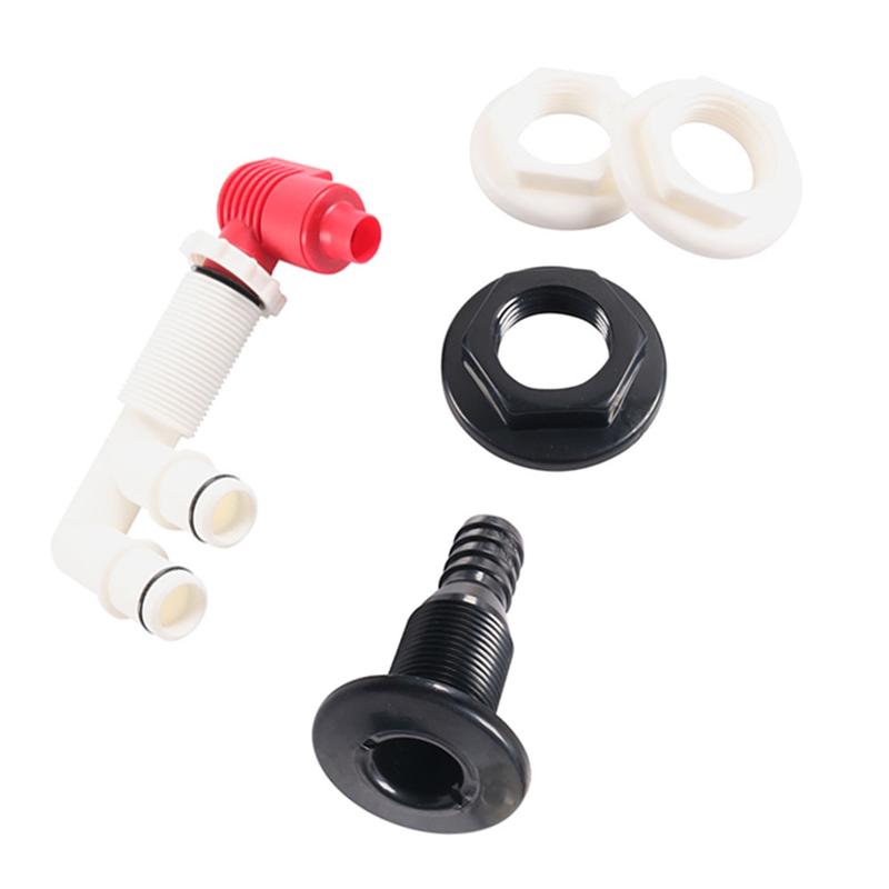 Drain& Aerator Valve Combination 3/4" Drain Port Fishing Boat Live Fish Tank Marine Valve Kit