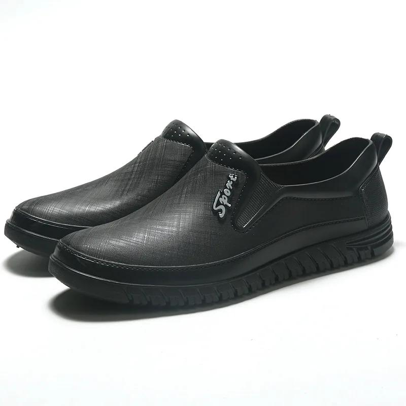 Дождевые сапоги мужские низкие короткие резиновые сапоги водонепроницаемая обувь нескользящие легкие резиновые мужские галоши тренд рыбалка