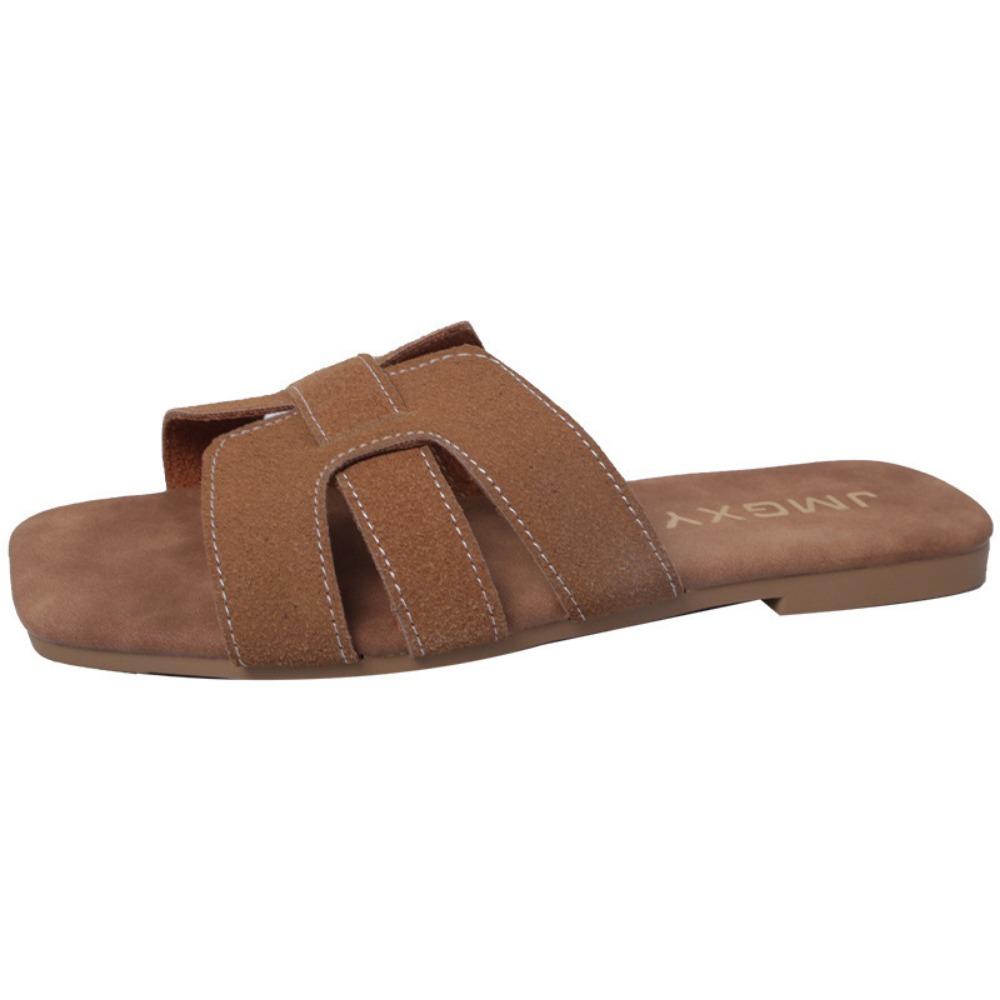 Мода 2025 Лето Новые Женские Шлепанцы Плоская Подошва Нескользящие Уличные С Открытым Носком Пляжные Женские Сандалии Сексуальный Модный Дизайн Слайды Женская Обувь