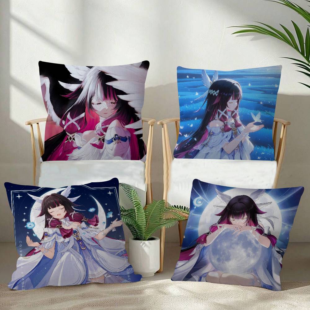 Game CColumbina Genshin cute Impact Pillow Cushion Cover Pillowcase Living Room Sofa Home Decor Customized