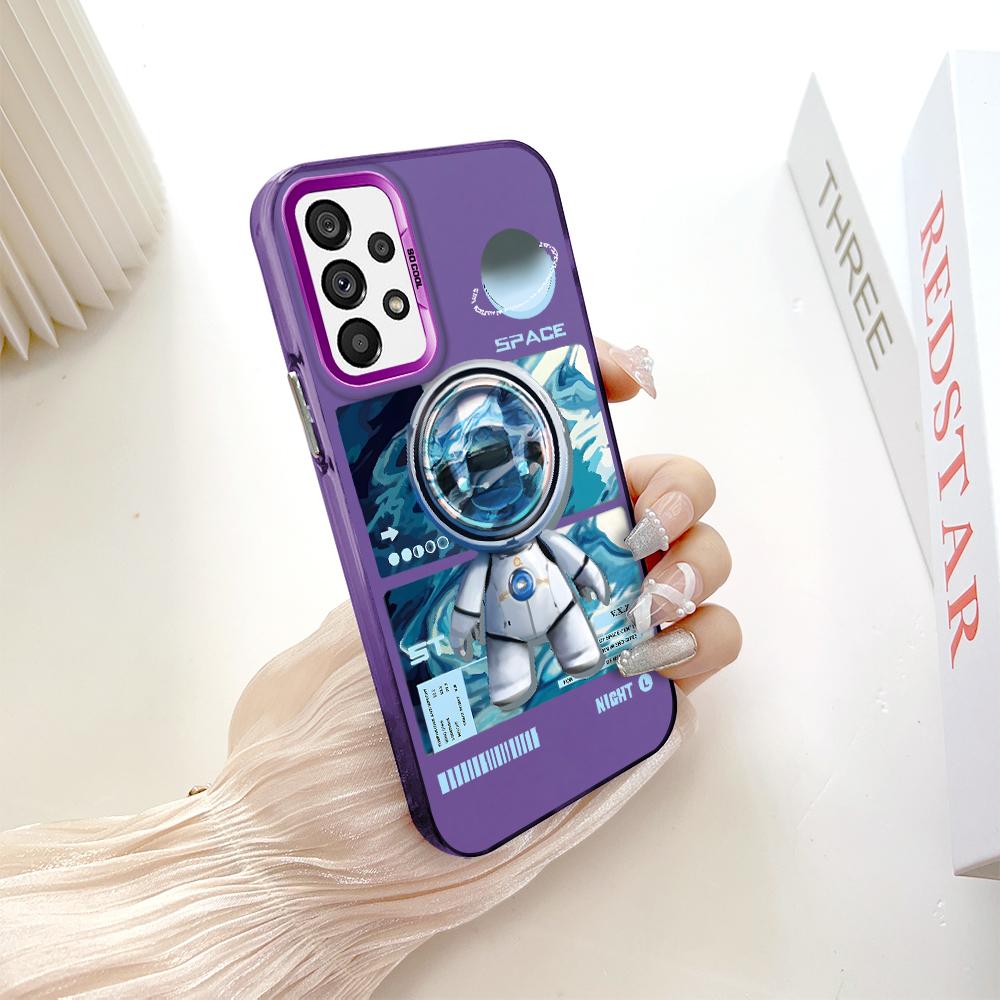 Окрашенный узор, цветной серебристый, двухсторонний, жесткий, противоударный чехол для телефона Samsung