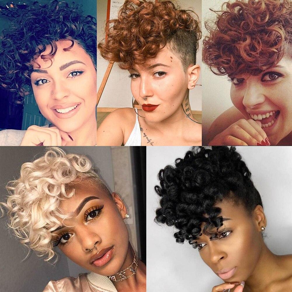 MISS WIG Парик с краями, женские синтетические искусственные короткие шпильки с челкой, наращивание волос, странное вьющееся наращивание натуральных волос