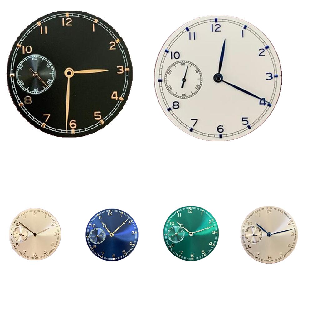 37mm Sterile Black White Blue Green Watch Dial Green Luminous Fit ETA 6497 SEA-GULL3600 Watch Parts Accessories