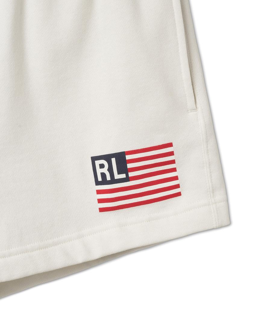 Шорты с drawstring POLO RALPH LAUREN с флисовой подкладкой и логотипом-флагом W - Цвет: Белый 'Deckwash'