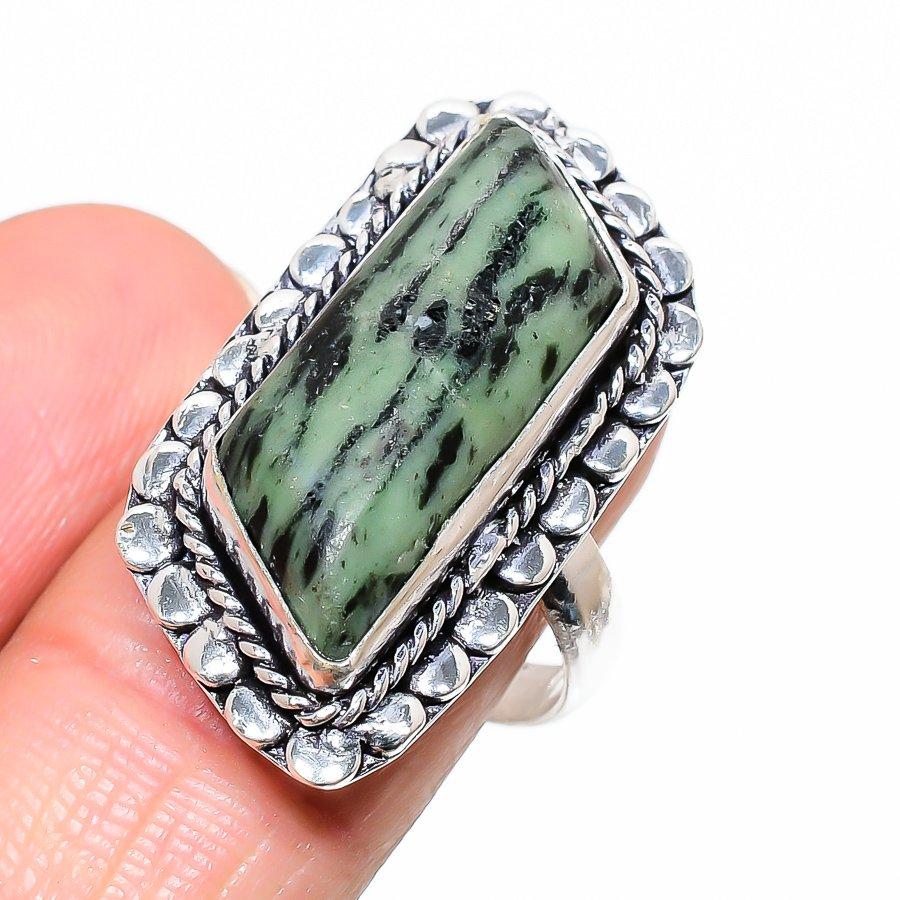 Рубиновый цосит, созданный в лаборатории, ювелирное изделие ручной работы из стерлингового серебра 925 пробы, размер 9 H2l73