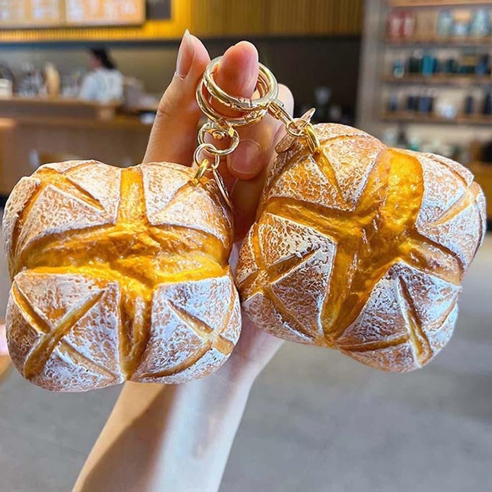 Slow-rebound Food Squishy Realistic Squeeze Toy Bag Charm Bread Key Chain Office-stress