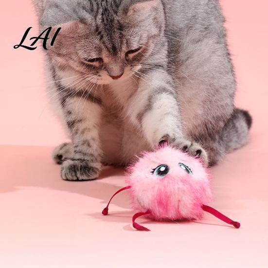 Autonomous Play Cat Supplies Electric Ball Toy Automatic Jumping Plush Ball Interactive Cute Self Rolling with Ribbon Limbs for Indoor Cats Hunting